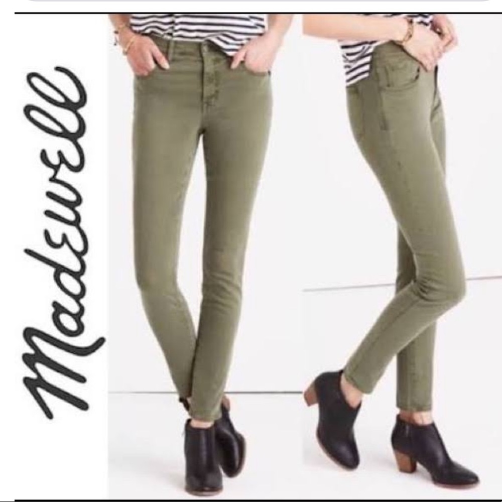 Madewell High Rise Skinny Skinny Olive Green Size 27 NWOT